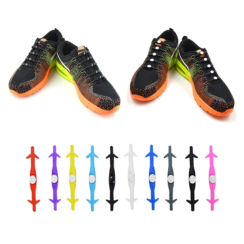 

12Pc/Set VING New Unisex Adult Athletic Running No Tie Shoelaces Elastic Silicone Shoelaces All Sneakers Fit Strap Shoe Lace