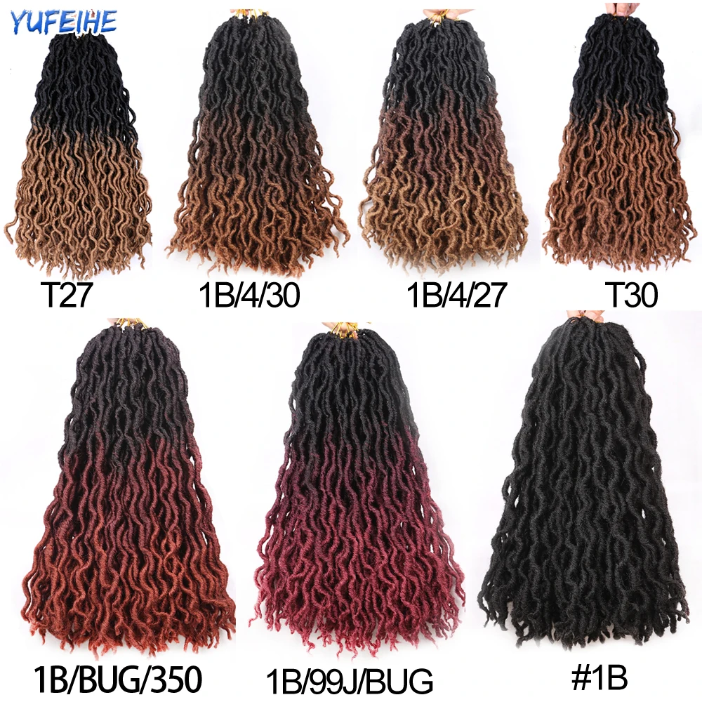 Longas extensões encaracoladas do cabelo do Dreadlock para mulheres, locs ciganos naturais, cabelo crochê, ombre, preto, marrom, locs macios,