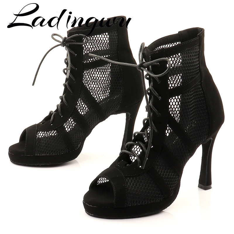 Ladingwu New Latin Dance Boots Ladies Platform Salsa Tango Dance Shoes Indoor Sports Dance Shoes Professional Ballroom Dance Sho