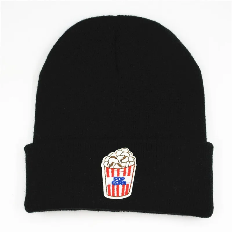 Cotton Popcorn Embroidery Thicken Knitted Hat Winter Warm Hat Skullies Cap Beanie Hat for Men and Women 218