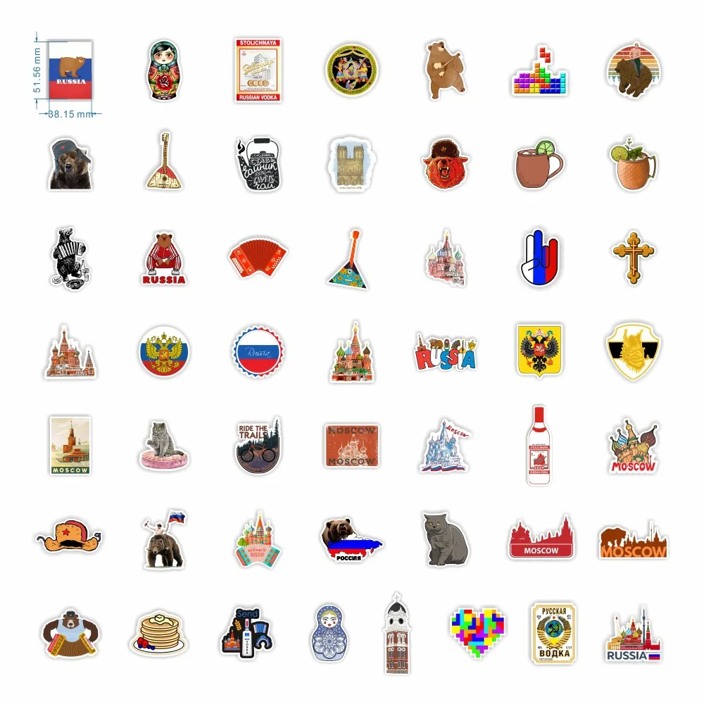 10/30/50Pcs Russia Stickers Waterproof Decal Laptop Motorcycle Luggage Snowboard Fridge Car Pegatinas