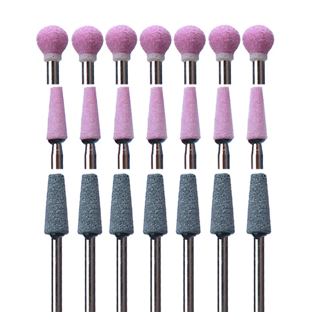 

7pc Ceramic Stone Nail Drill Bit Milling Cutters Cuticle Clean Burrs Polishing Nail Files Pedicure Tool Combination Accessories