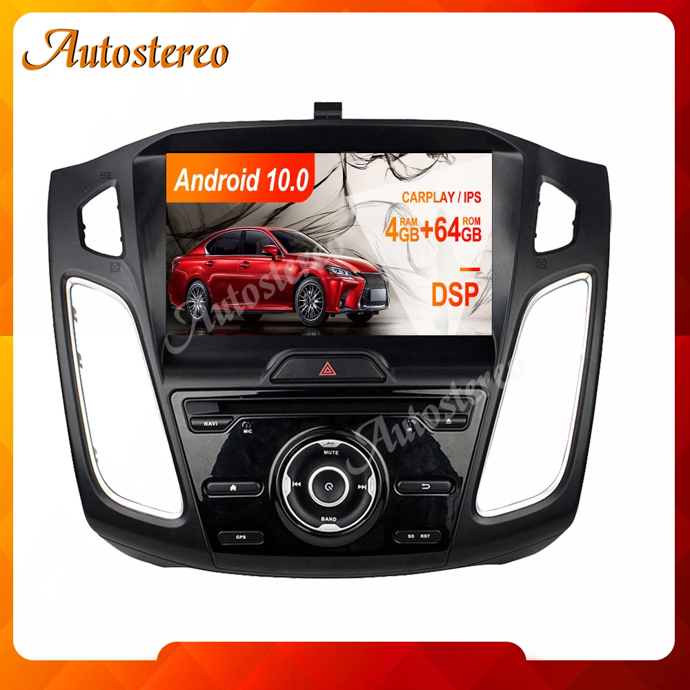 Autoradio Android 10, Octa Core, DVD, Navigation GPS, carte, lecteur multimédia, stéréo, unité centrale, pour voiture Ford Focus (2012 – 2019)