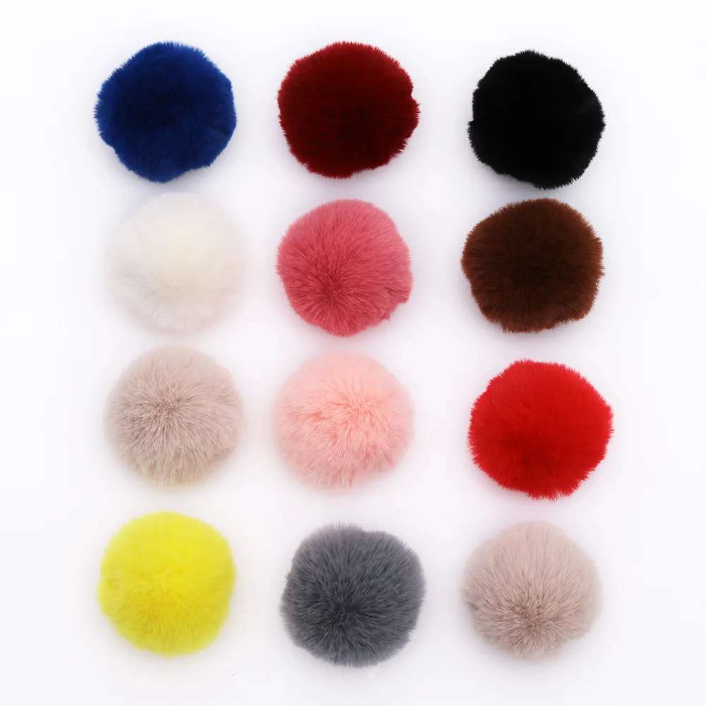 Artificial Fur Pompom 8cm Big fur pompoms for hats Fluffy Soft Pompones Manualidades DIY Beanie Decor Knitted Cap Accessories