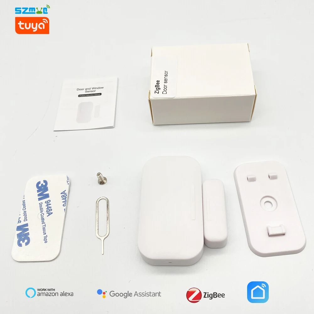 Tuya Smart Home Alarm System Door Sensor Zigbee Window Security Systems Alexa Support Smartlife APP Control Magnetic Detector