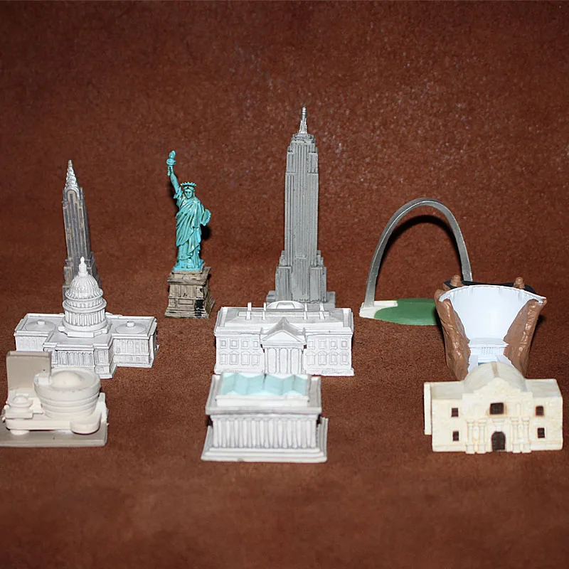 American Landmark Miniature Model Ornaments Empire State Building White House Parliament Building Statue of Liberty Figurine Toy