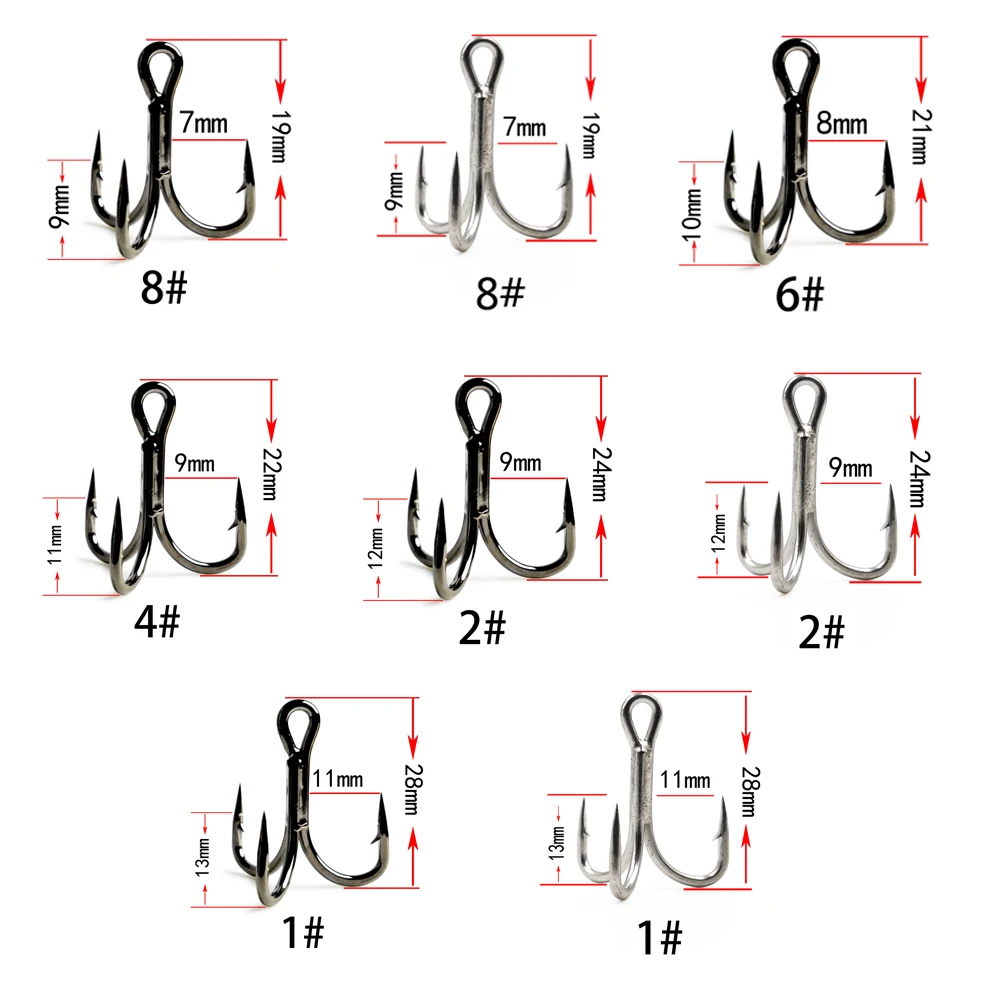 THETIME 20pcs 4X Strong Treble Hook Super Sharp Anchor Fishhook Size  #4-#4/0 Sea Fishing Hook Saltwater Triple For Fish Anzol - AliExpress 18