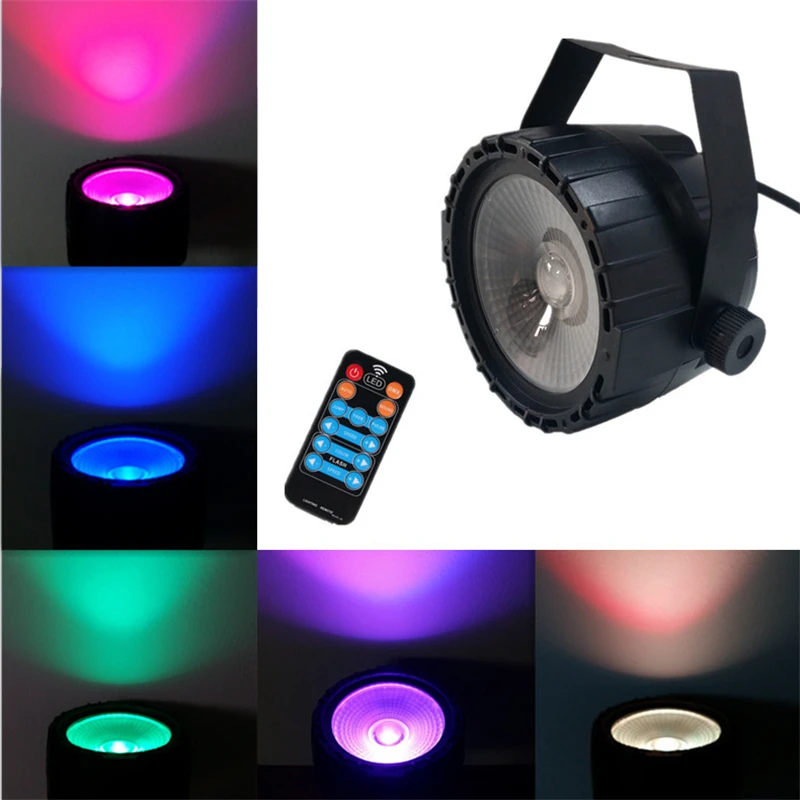 

Новейшая 15 Вт RGB + UV COB Светодиодная лампа Par с беспроводным дистанционным управлением, сценическая яркая Плавная лампа, DJ DMX светильник для вечевечерние, бара, шоу