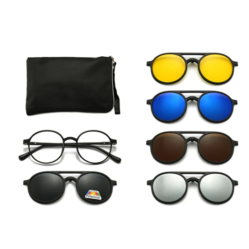 Clips Magnet Sunglasses Lens Men Hyperopia Glasses Big Frame Customize Eyewear Prescription 0 +1 +1.5 +2 +2.5 +3 +3.5 +4 +5 +6.0