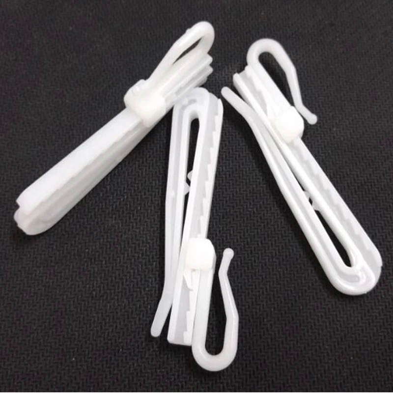 Crochets pour rideaux, 50 pièces, anneau de fenêtre, en plastique blanc, pour rideau de maison, haute qualité CP057C