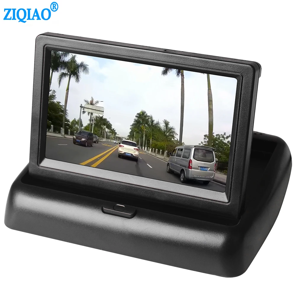 ZIQIAO 4.3 Inch Lcd Screen Foldable Car Monitor Reverse Parking Monitoring Display PAL NTSC P03