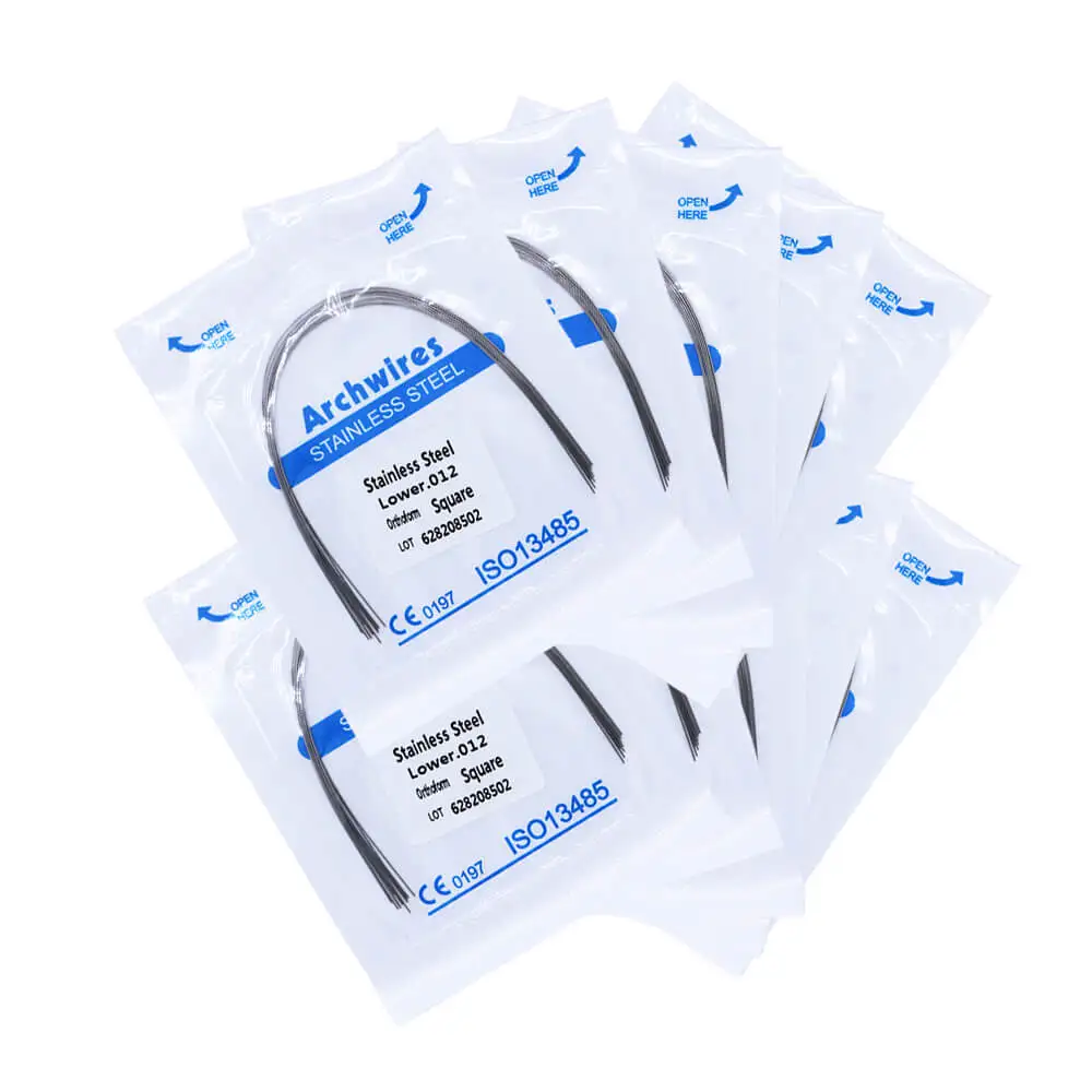 Orthodontics Stainless Steel Dental Wire 10 Packs Orthoform Square Round Archwire Orthodontic Arches Dentistry Dentist Materials