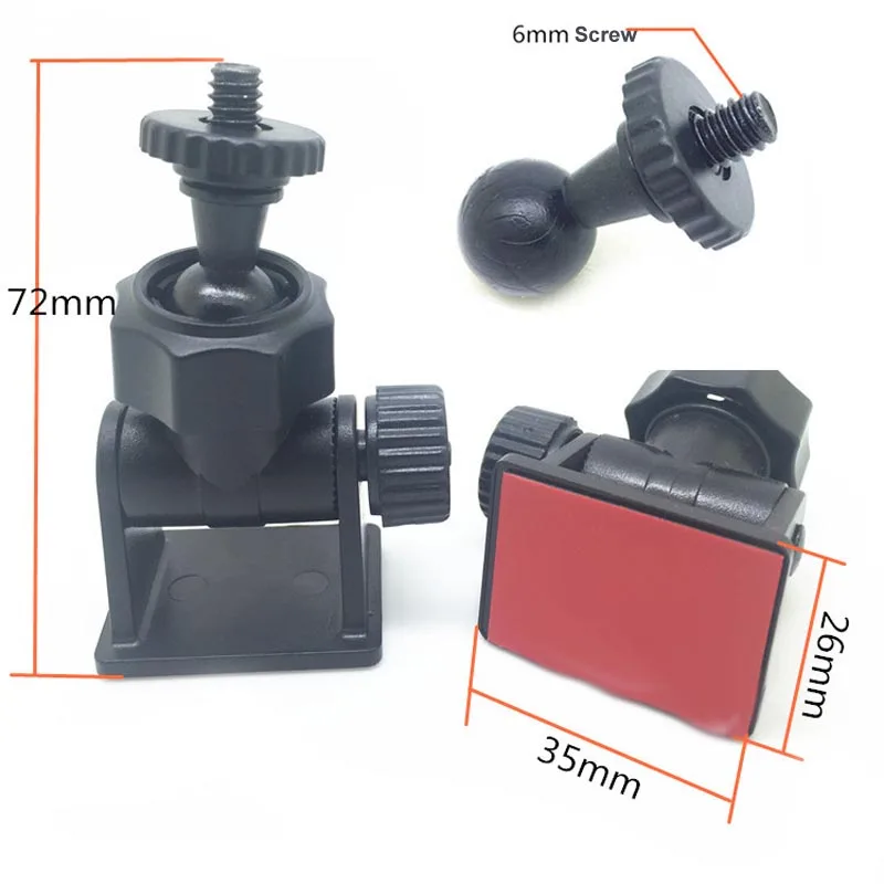 6mm Screw Thread Car DVR Holders Double-sided Adhesive Paste Bracket Base for Sports DV DVR GPS Holder Driving Recorder Mounts