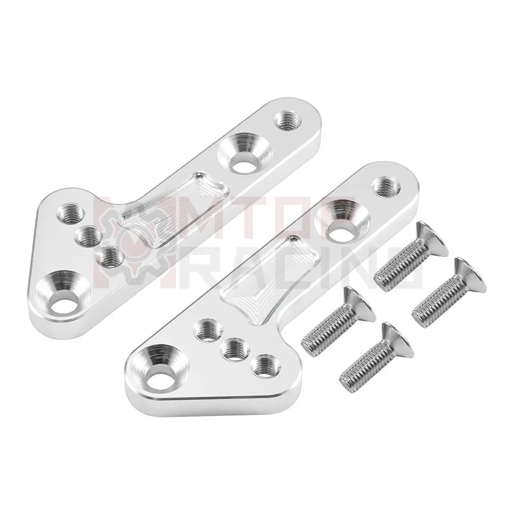 Elevated Foot Peg Mount Bracket Set For Honda NSR50 NSR80 Foot Pedal Silver Pair