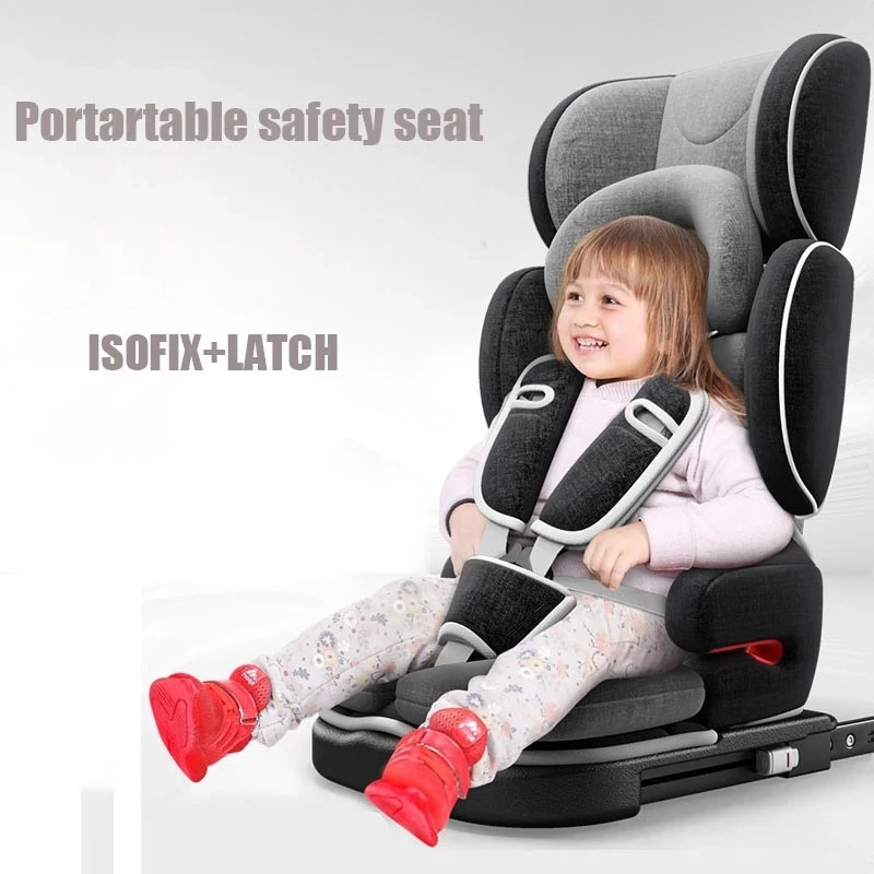 Universal Child Car Safety Seats Portable Folding Isofix Latch Baby Car Seat Baby Booster Seat For 9M-12 years Old