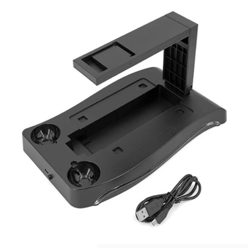 P82F 4 in1 PS VR 2nd Generation Vertical Stand PS4 VR Glasses Connector Storage Kit Joystick Charging Station with  lights