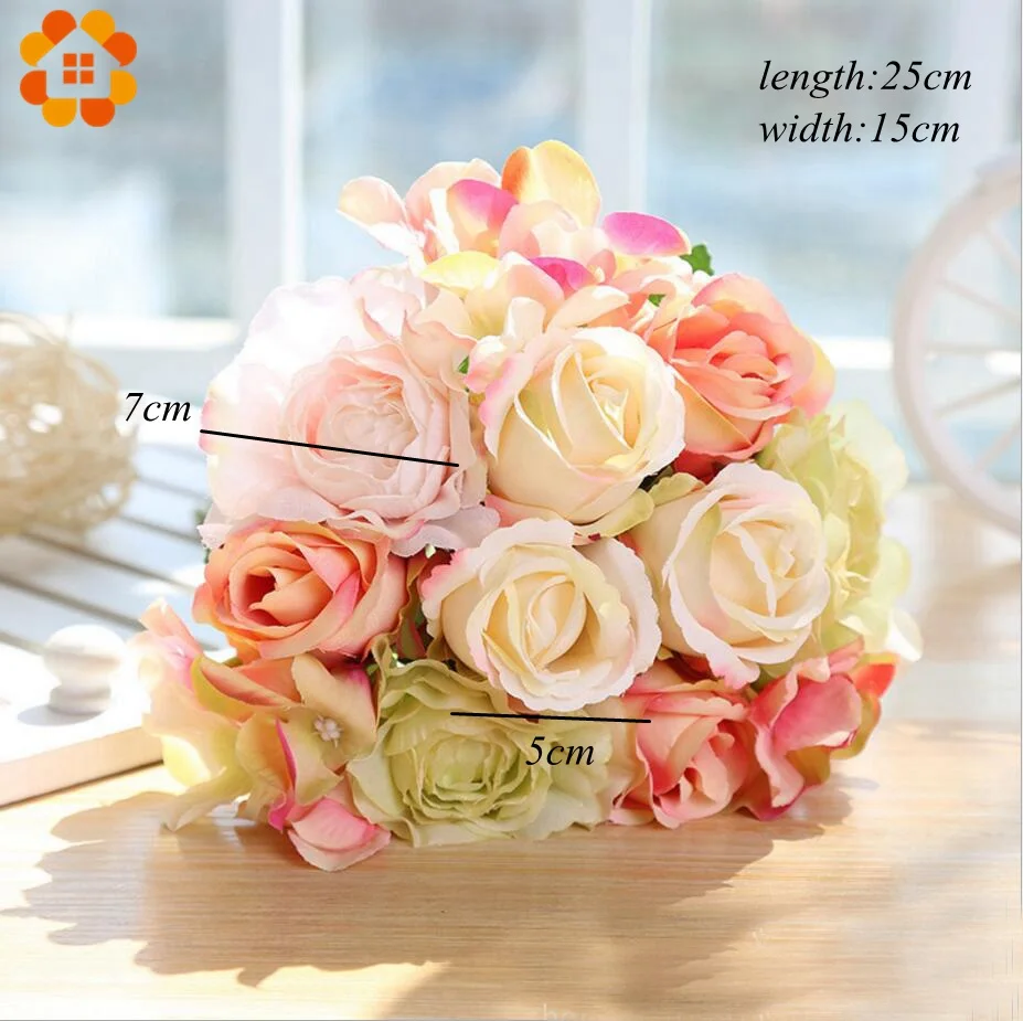 1 Bouquet Artificial Rose Bouquet Decorative Silk Flowers Bride Bouquets for Wedding Home Party Decoration Wedding Supplies1
