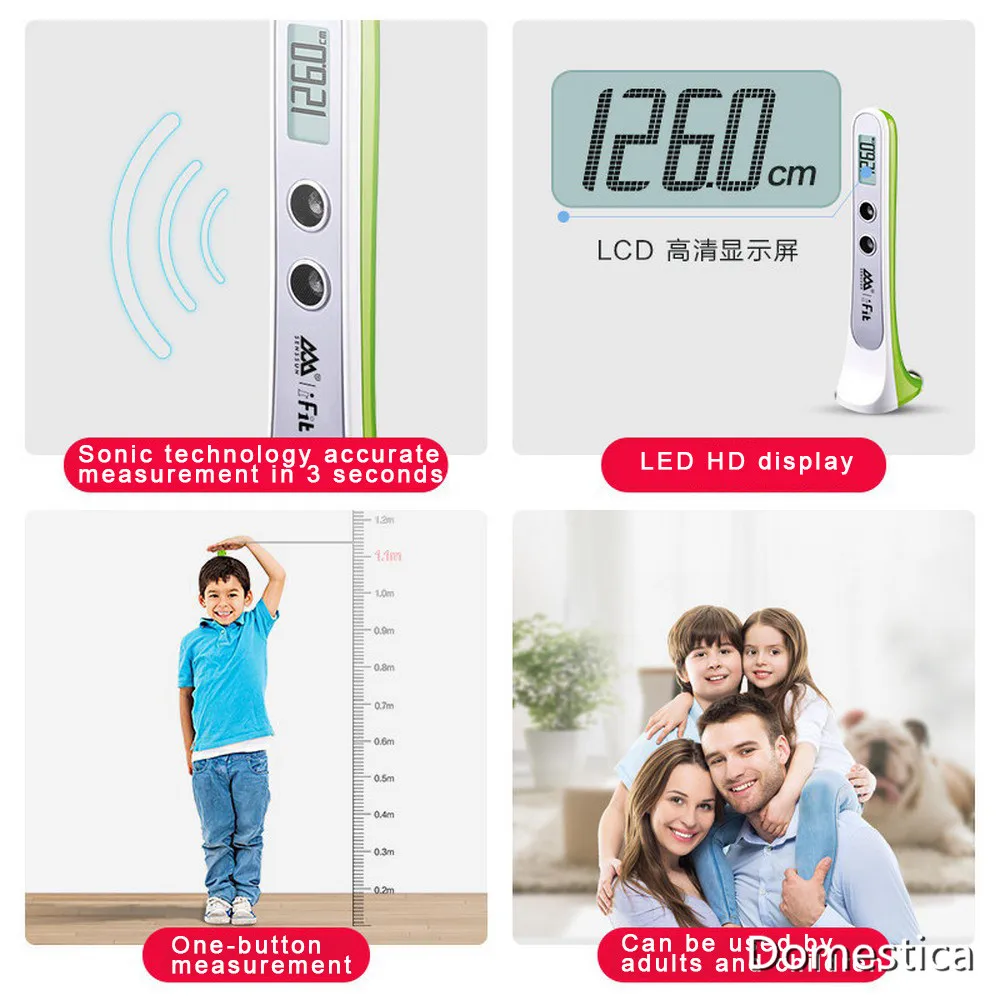 Digital Ultrasonic Height Measuring Ruler Precision Measuring Device Adult Kids Height Stadiometer Rule Sensor Monitor Machine