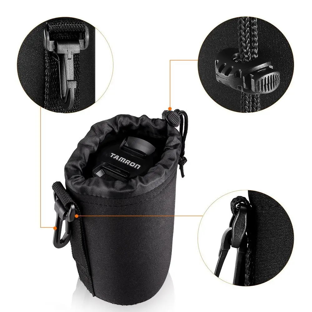 Camera case  Pouch Shockproof Lens Pouch Set Lens Case Small Medium Large and Extra Large For DSLR Camera Lens Bag