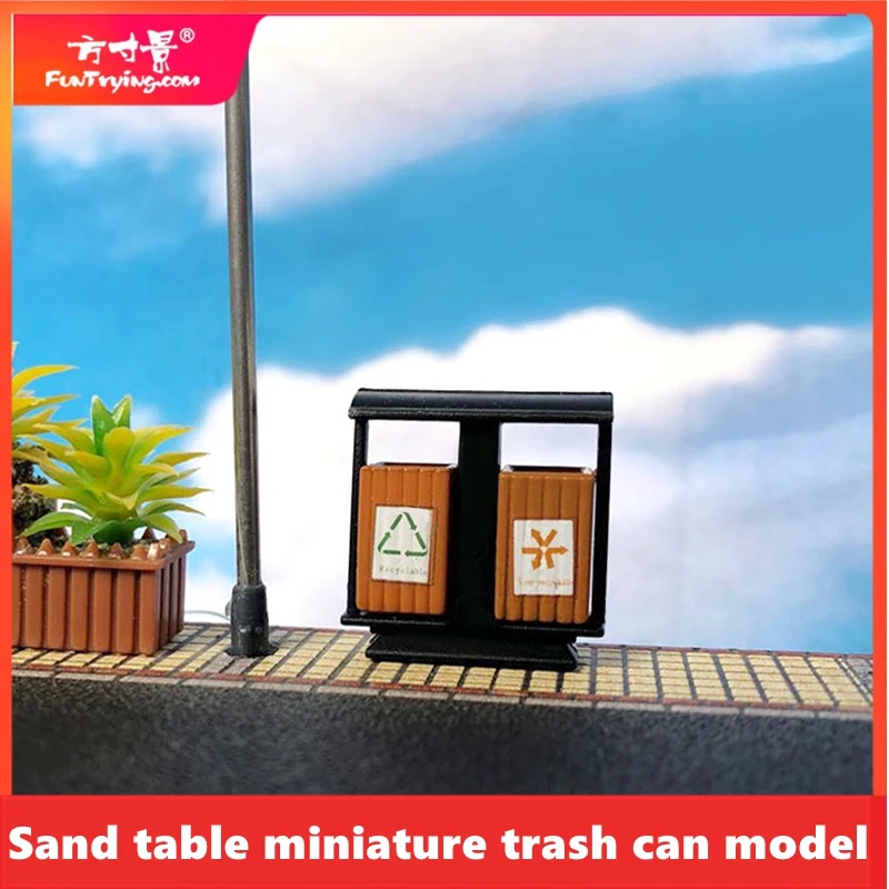 HO/N Scale Model Street Trash Can Micro Landscape Garbage DIY Material Rubbish Bin Miniature Mini Simulation Ashcan Sand Table