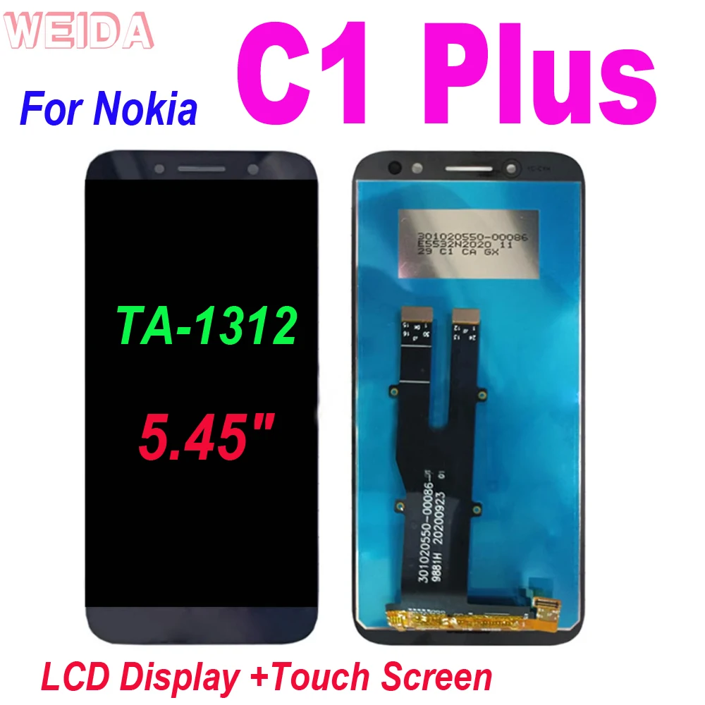 

Original 5.45" For Nokia C1 Plus TA-1312 LCD Display Touch Screen Digitizer Assembly Replacement For Nokia C1 Plus LCD Screen