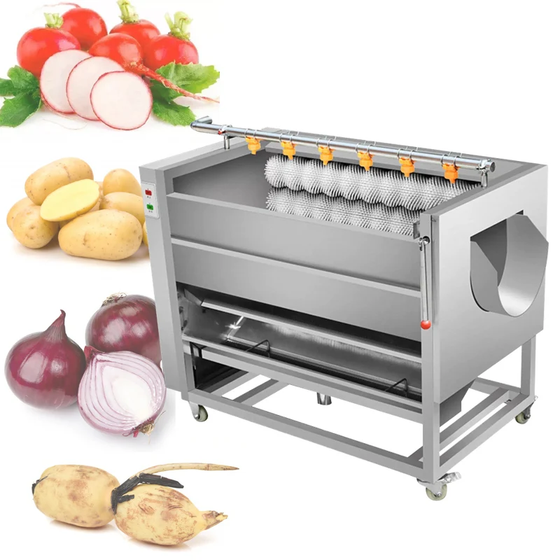 

1500KG/H Commercial Industrial Potato Peeling Washing Machine Cassava Peeler Maker Machine Stem Vegetables Peeler