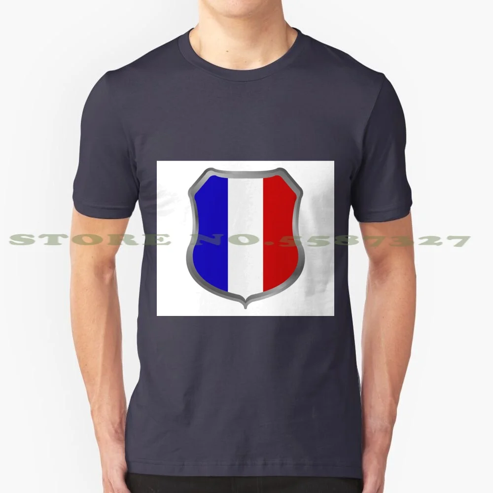 Flag Of France 100% Cotton T-Shirt Flag France National French Background Isolated Banner Patriotism White Symbol Concept Blue