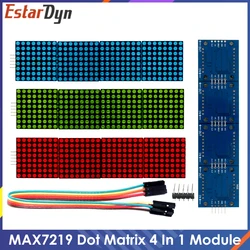 MAX7219 Dot Matrix Module For Arduino Microcontroller 4 In One Display with 5P Line Red Green Blue