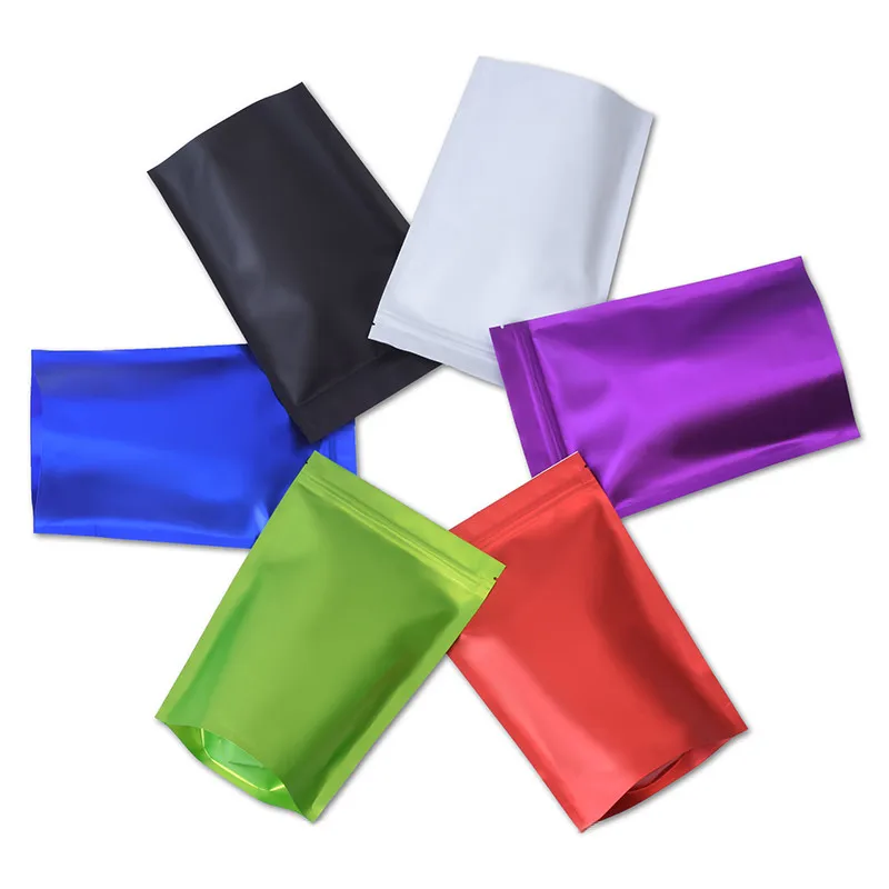 1000pcs/lot Matte Coloful Stand up Aluminum Foil Ziplock Bag Snack Cookie Tea Coffee Packaging Bag Doypack Blue Foil Zipper bag