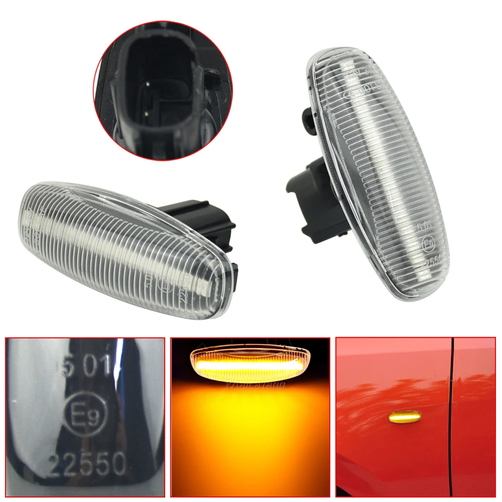 2Pcs Car Led Dynamic Side Marker Turn Signal Light For Toyota Yaris Vios Sequential Blinker Light 2014 2015 2016 2017 2018 2019