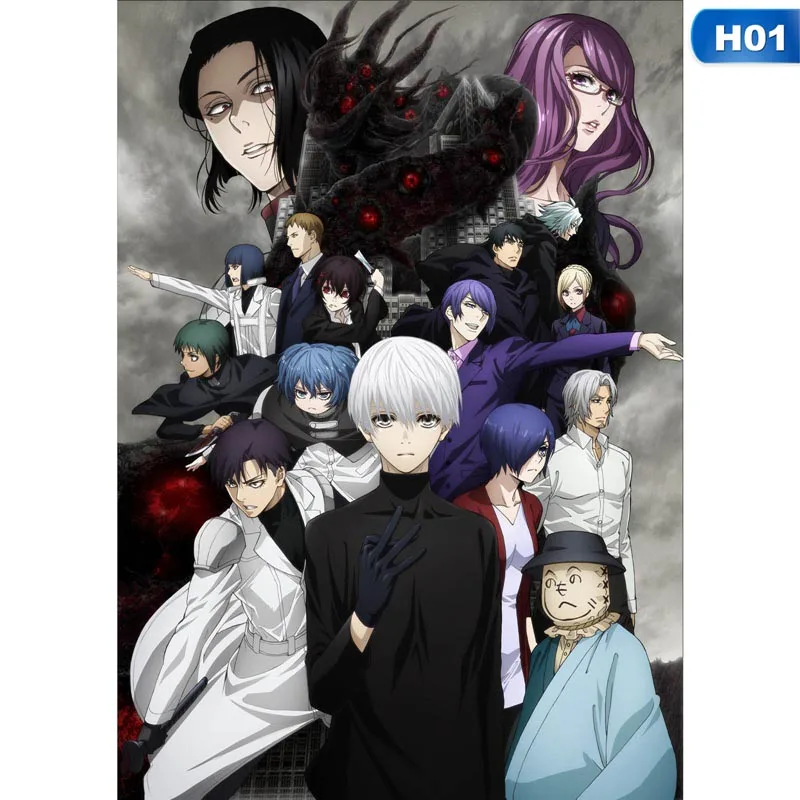 Anime Poster Tokyo Ghoul Canvas Painting Retro Style Nordic Wall Art Posters And Prints Pictures For Modern Living Room Decor