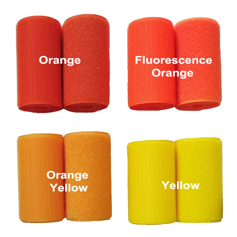 10cm Width orange nylon no self adhesive tape hook loop magic fastener tape sewing magic sticker strip cloth stick tape