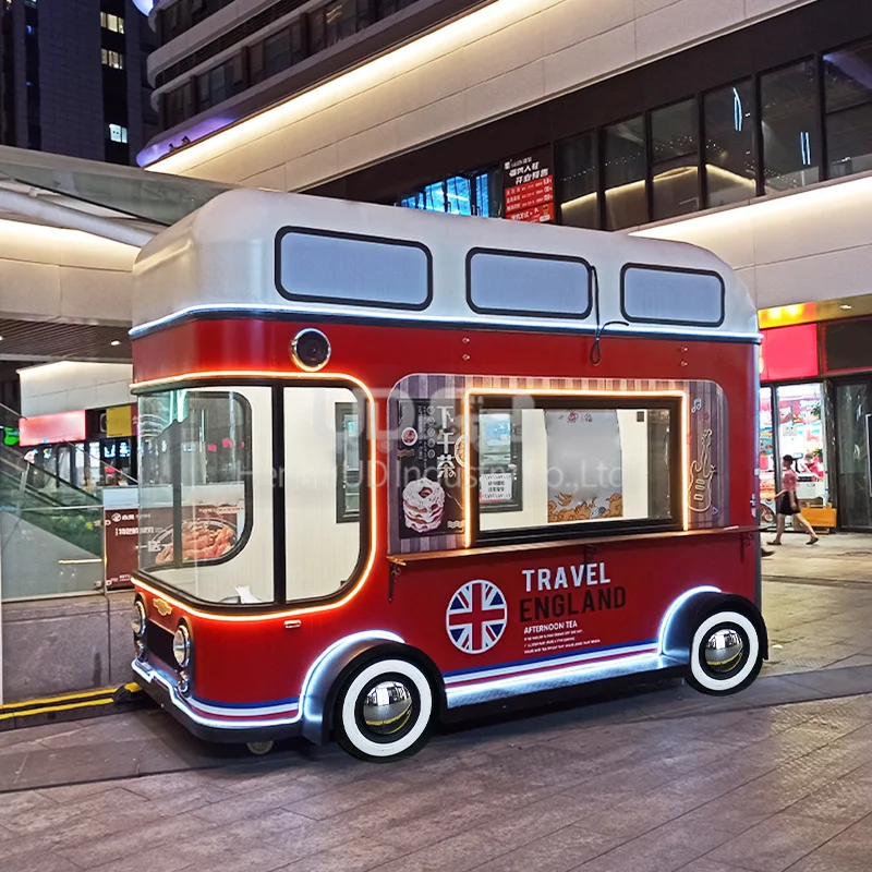 음식 카트 모바일 핫도그 아이스크림 카트 거리 빈티지 음식 자동차 전기 식품 트럭 전체 주방 장비 판매