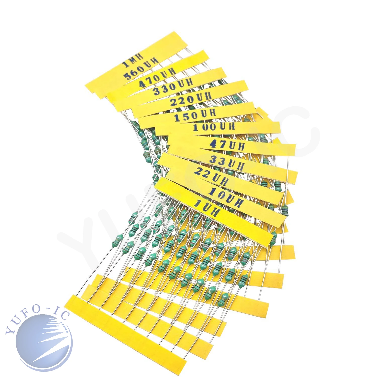 12Values*10pcs=120pcs 1/4w 0307 Inductor Kit 1uh-1mh Color Ring 10uh 22uh 33uh 47uh 100uh 150uh 220uh 330uh 470uh 560uh Assorted