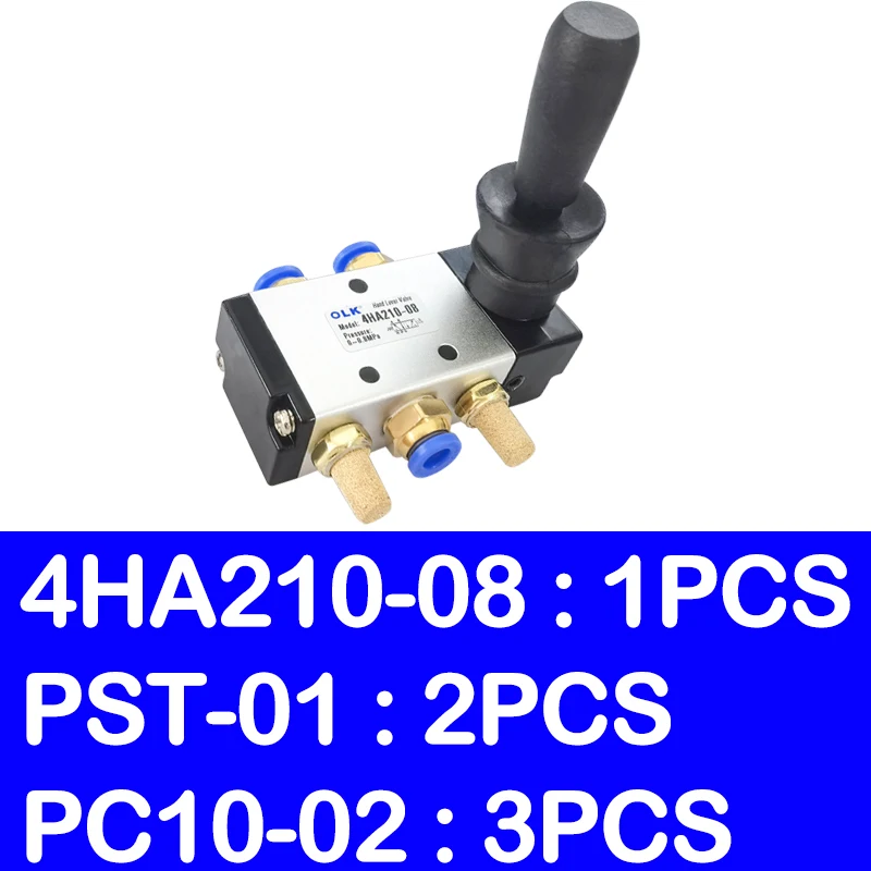 RIH 5 Way 2 Position Air Hand Valve 1/4" NPT Manual Pneumatic Control Valve