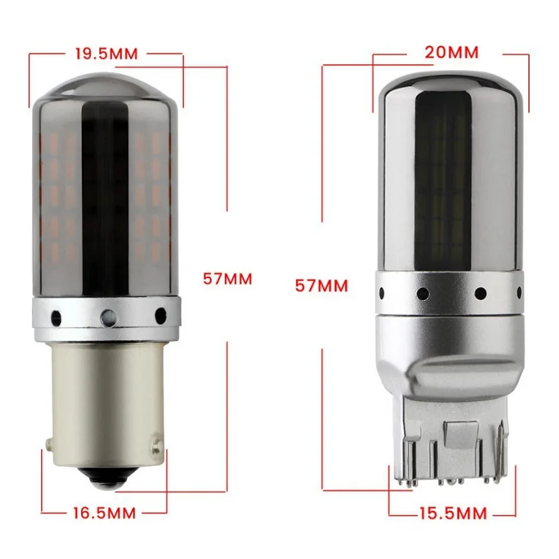 1 adet Canbus Canbus 1156 1157 PY21W PY21W PY21W 7443 7440 T20 3014 W21W LED ampuller sinyal ışıkları 144smd dönüş fren lambası 12V 24V