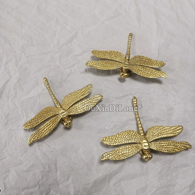 

Brand New 10PCS Pure Brass French Dragonfly Furniture Handles Drawer Pulls Cupboard Wardrobe Kitchen TV Wine Cabinet Pulls Gifts