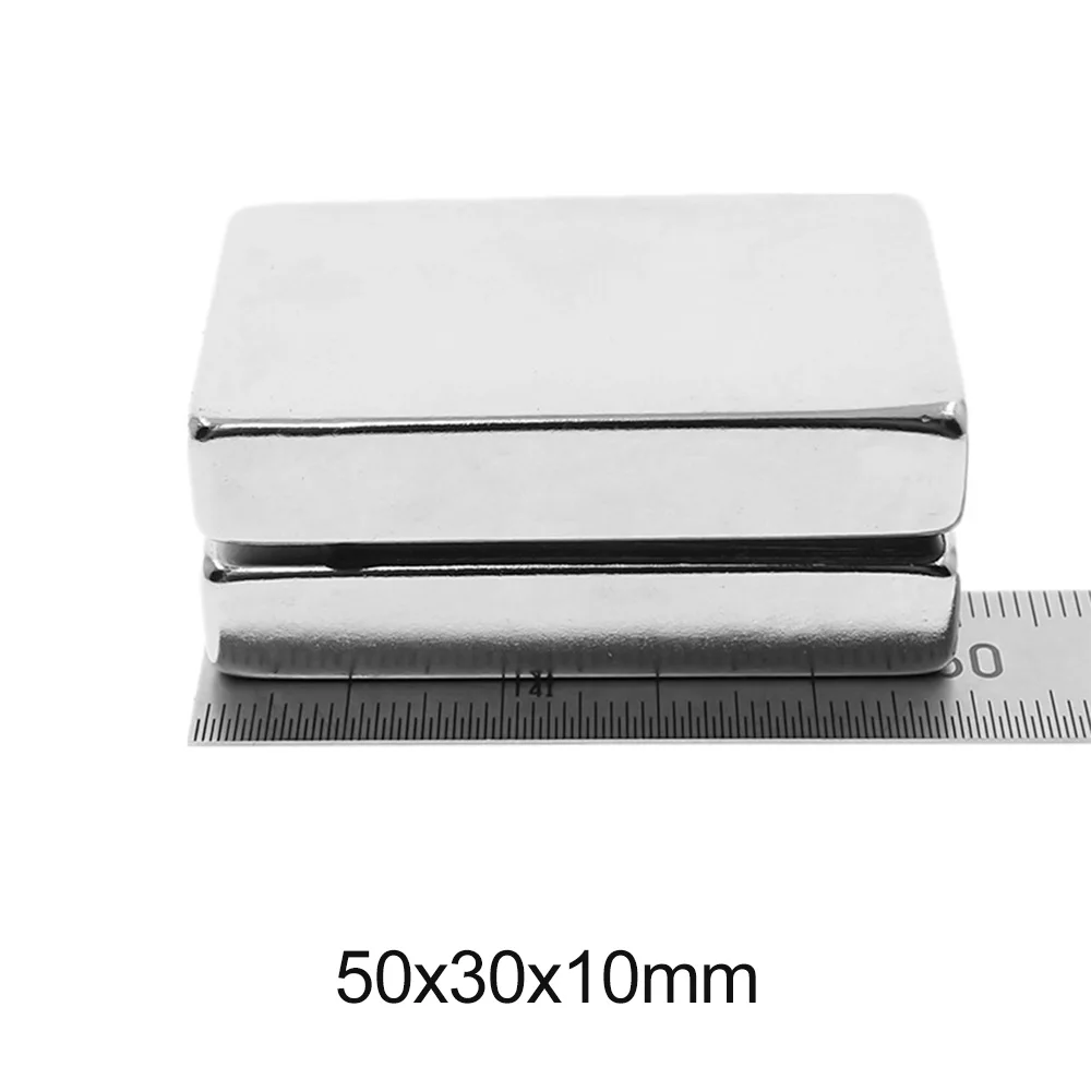 1/2/3PCS 50x30x10 Big Quadrate Powerful Magnets N35 Permanent Magnet 50x30x10mm Powerful Neodymium Magnetic Magnet 50*30*10 mm