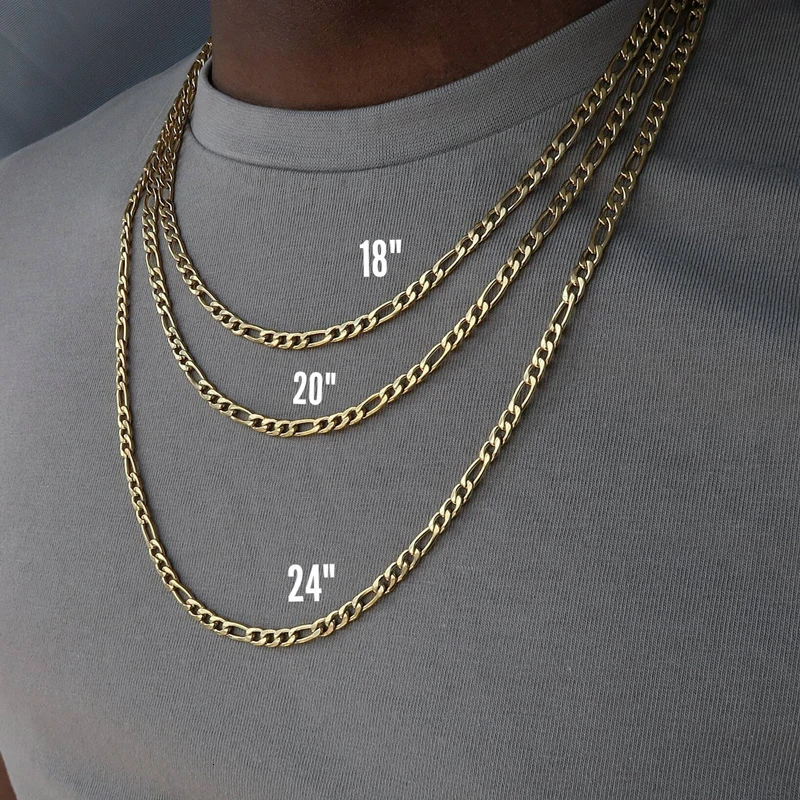 Modische Neue Figaro-Kettenhalskette für Männer Punk Silberfarben Edelstahl Lange Halskette Männer Hip-Hop Schmuck Geschenk – Detail 3