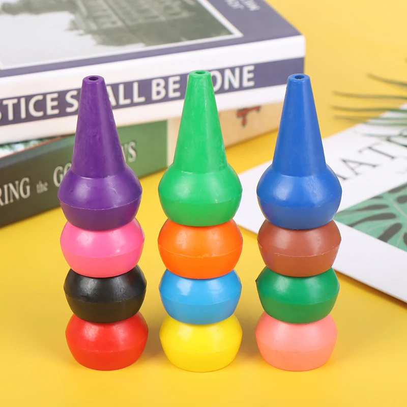 

12Pcs Children's Safety Color Crayon Baby 3D Finger Art Supplies Kindergarten Easy To Erase Educational Kid Stationery