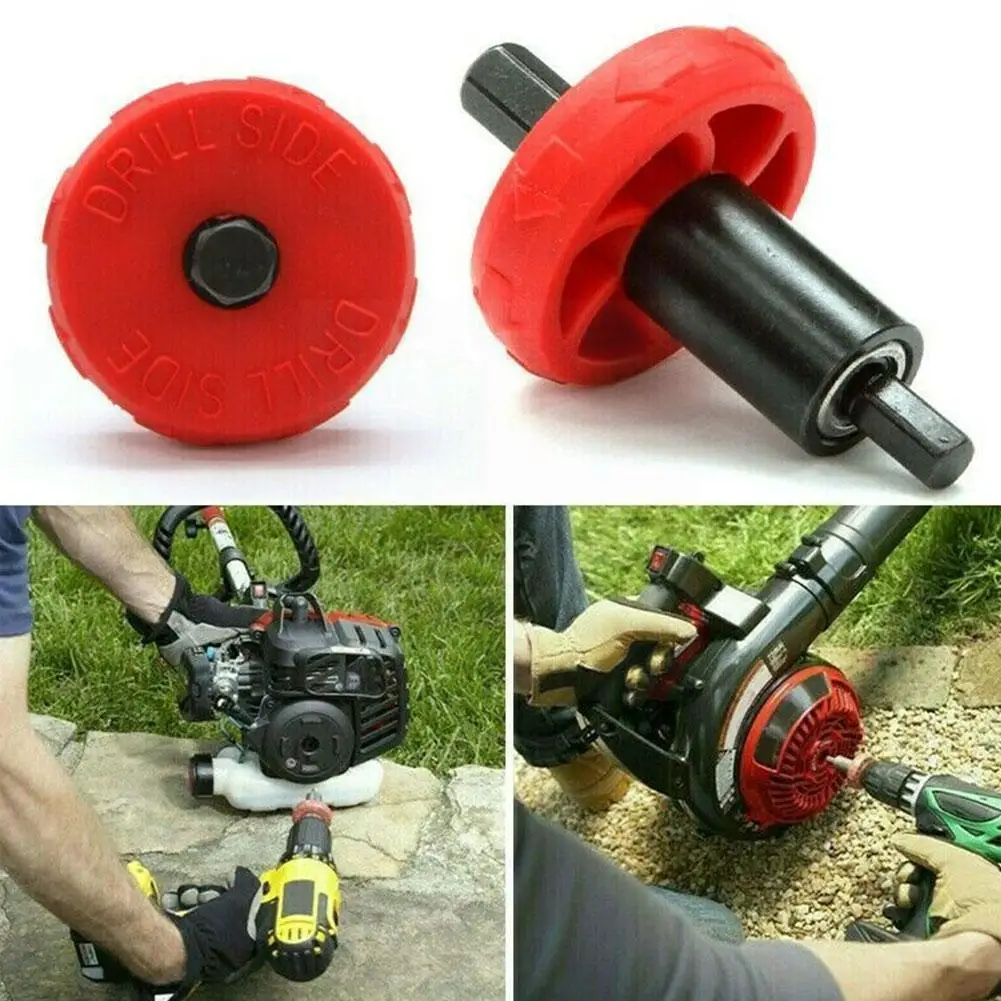 Electric Engine Start Drill Bit Adapter Starter Plug Mower Lawn Garden Starter Cutter Button Parts Brush Spare P2O2