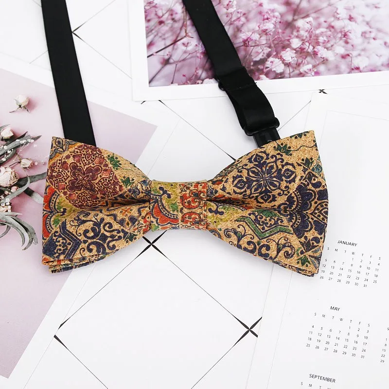 Image 7: Nministériels d papillon en bois de liège pour hommes, nouveauté, fleur faite à la main, kwear de la présidence, fête de mariage à carreaux, cadeau en bois pour adultes, nouvelle mode