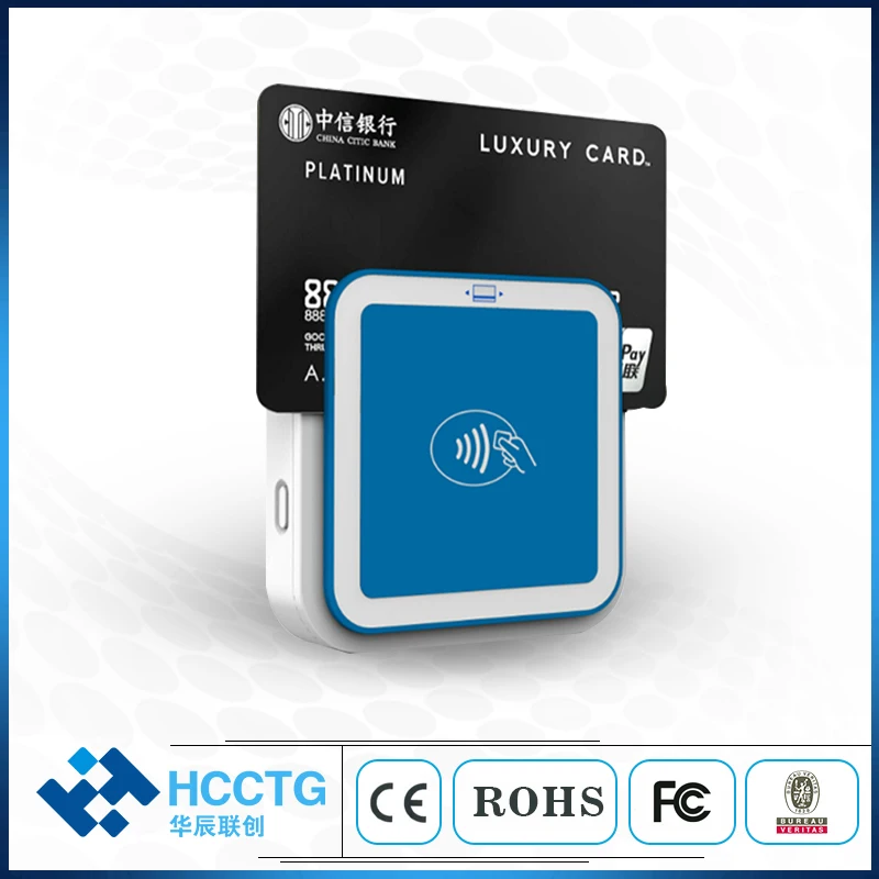 Bluetooth  EMV 3 in 1 NFC IC magnetic chip card reader writer device support iOS Android I9