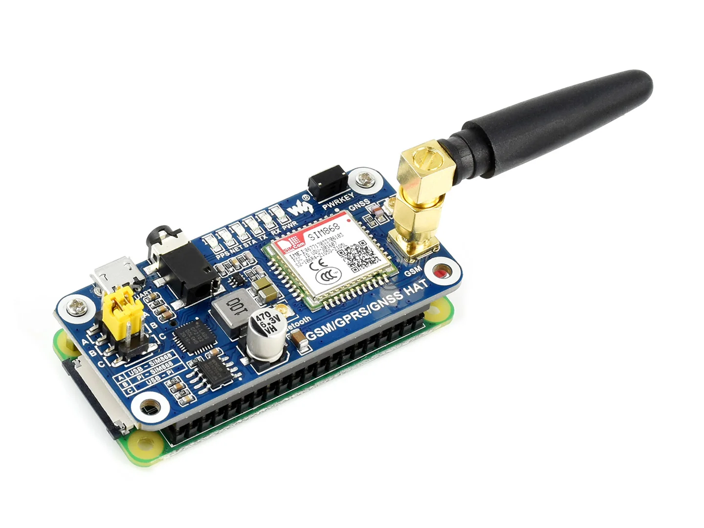 GSM / GPRS/GPS/บลูทูธ Sim868บอร์ดพัฒนาบอร์ดขยาย Arduino / Raspberry พาย4