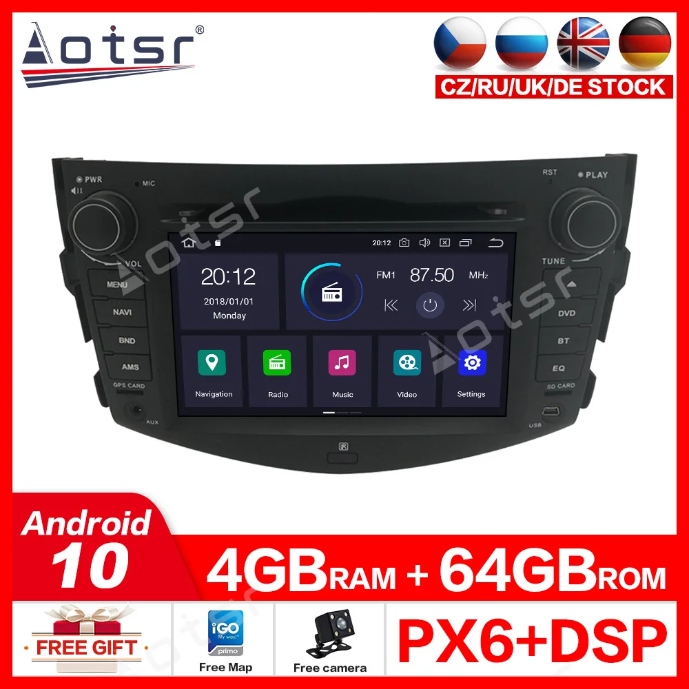 For Toyota RAV4  2006-2012 Car radio Multimedia Player stereo DSP Android 10 Video Navigation map GPS RDS 2 din dvd Head unit