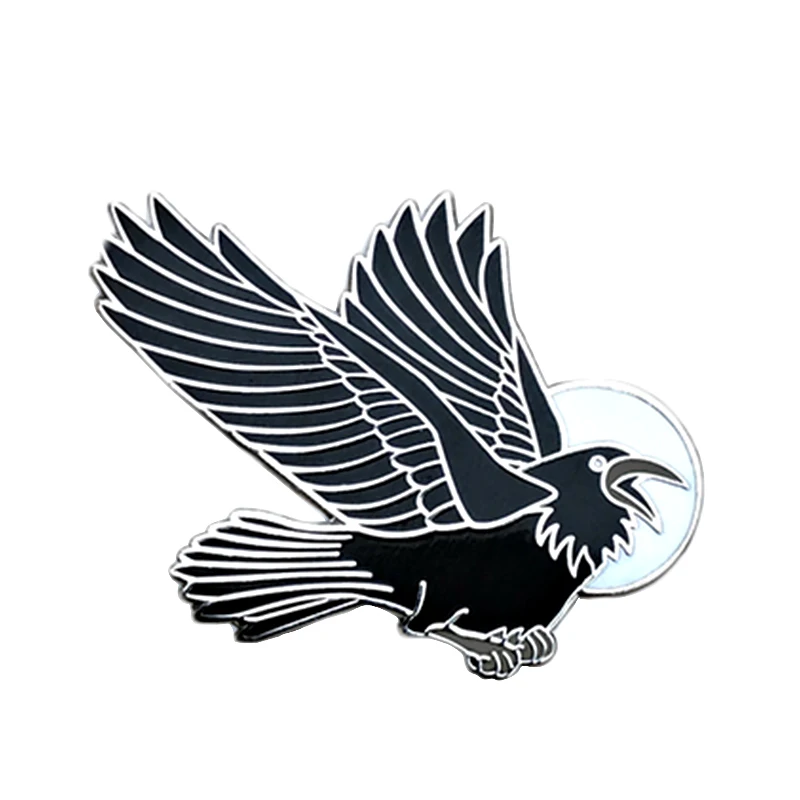 Raven enamel Pin Black Bird laple Pin Witch Pin Goth Magic brooch