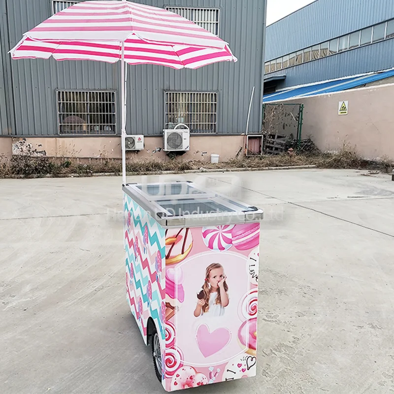 주문 크기 이동할 수 있는 핫도그 강요 트롤리 과자 피자 식사 젤라토 손수레