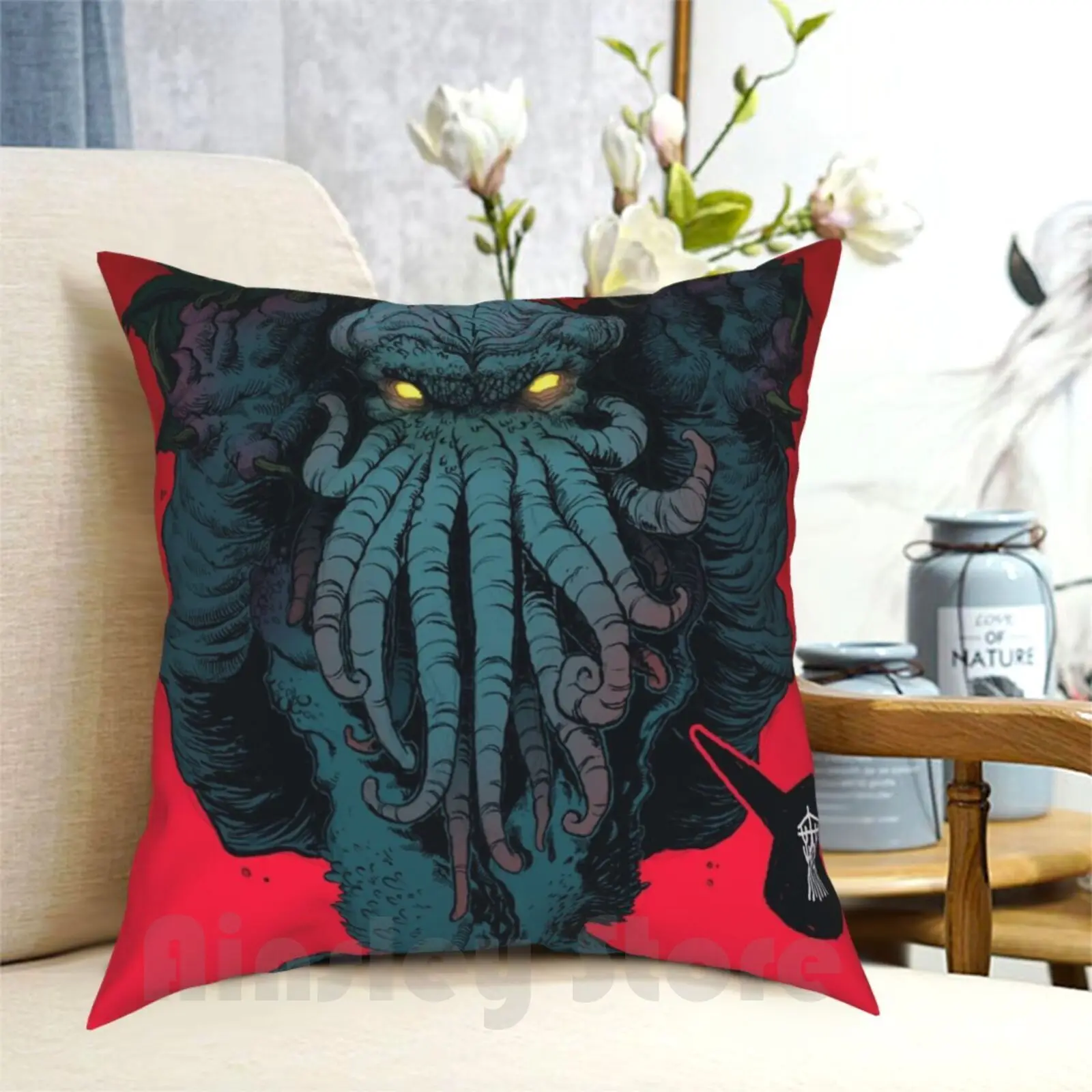 Strange Aeons Pillow Case Printed Home Soft DIY Pillow cover Ink Brush Book Literature Great Old One Cthulhu Rlyeh Monster