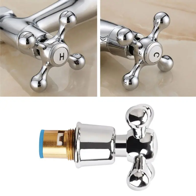 2024 New 1Set Copper Cross Handle Bath Sink Faucet Handle for Kitchen Bathroom Accessory