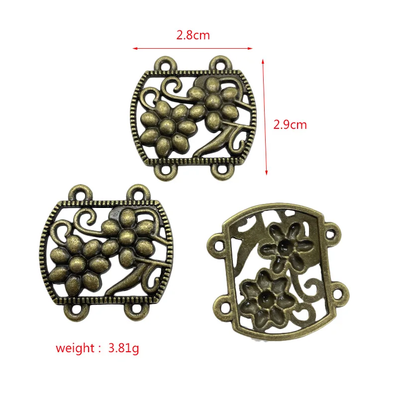 JunKang 10pcs antique silver bronze 4-corner flower-shaped dream catcher DIY handmade jewelry crafts feather buckle accessories